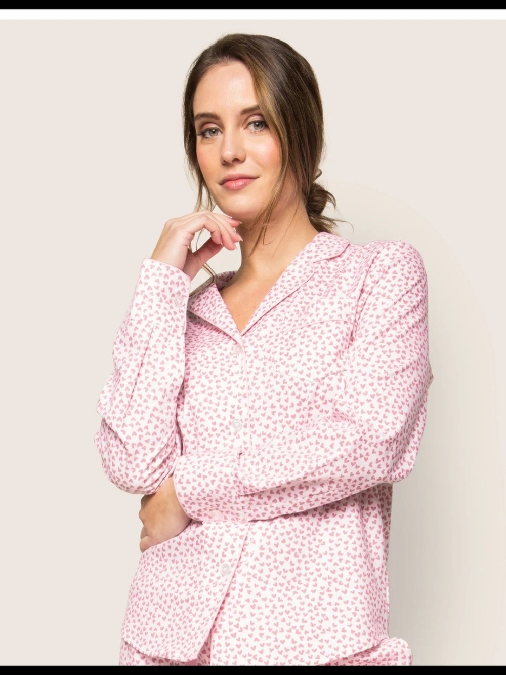 Petite  Plume Women"s Twill Pajama Set in Sweethearts